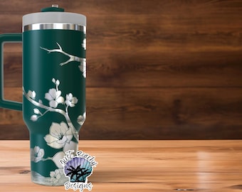 Sakura Cherry Blossoms Engraved 40 oz Unbranded Tumbler