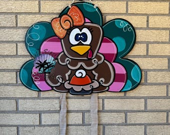 Mrs Turkey Door hanger Holiday | Joy |