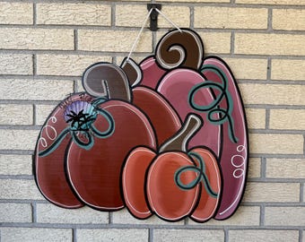 Pumpkin Trio Door hanger Holiday | Joy |