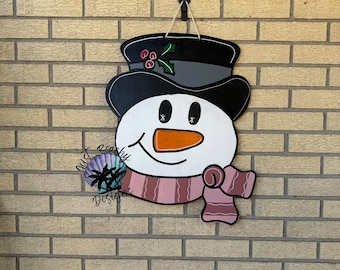 Snowman Door hanger Holiday | Joy |