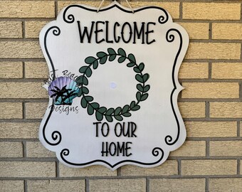 Welcome to our Home Interchangable Door hanger Holiday | Joy |