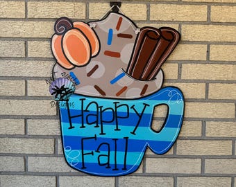 Happy Fall Mug Door hanger Holiday | Joy |