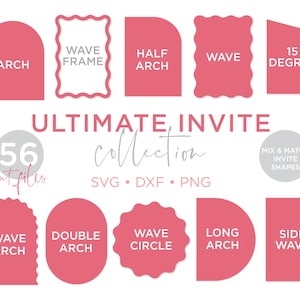 Bogen einladen SVG | Bogenform svg | Bogen-Bundle | Bogen svg bündel | Bogen Hochzeit einladen geschnitten Datei | Bogen Vorlage SVG | Welle Einladung | Welle