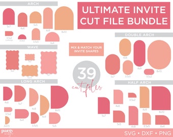 Invite Cut Files | Invite SVG | Arch Svg | Wave Svg | Arch Shape Svg | Arch Wedding Invitation | Wave Shape SVG | Arch Template | Place Card