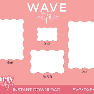 Scallop Invites SVG | Scalloped Invitation Template | Scallop Shapes SVG | Wavy Border | Wavy Edge Invitations | Wave Invitations SVG | Wave