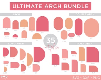 Modern Arch SVG Bundle – 35 Cut Files for Invitations, Save the Dates, Menus, Signage, Table Numbers & Event Stationery