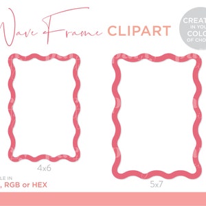 Wave Frame Shape | Wavy Clipart | Wave Frame PNG | Wave Wedding Invite | Wavy Edge Invitation | Wavy Border | Custom Wavy Invitation | Wavy