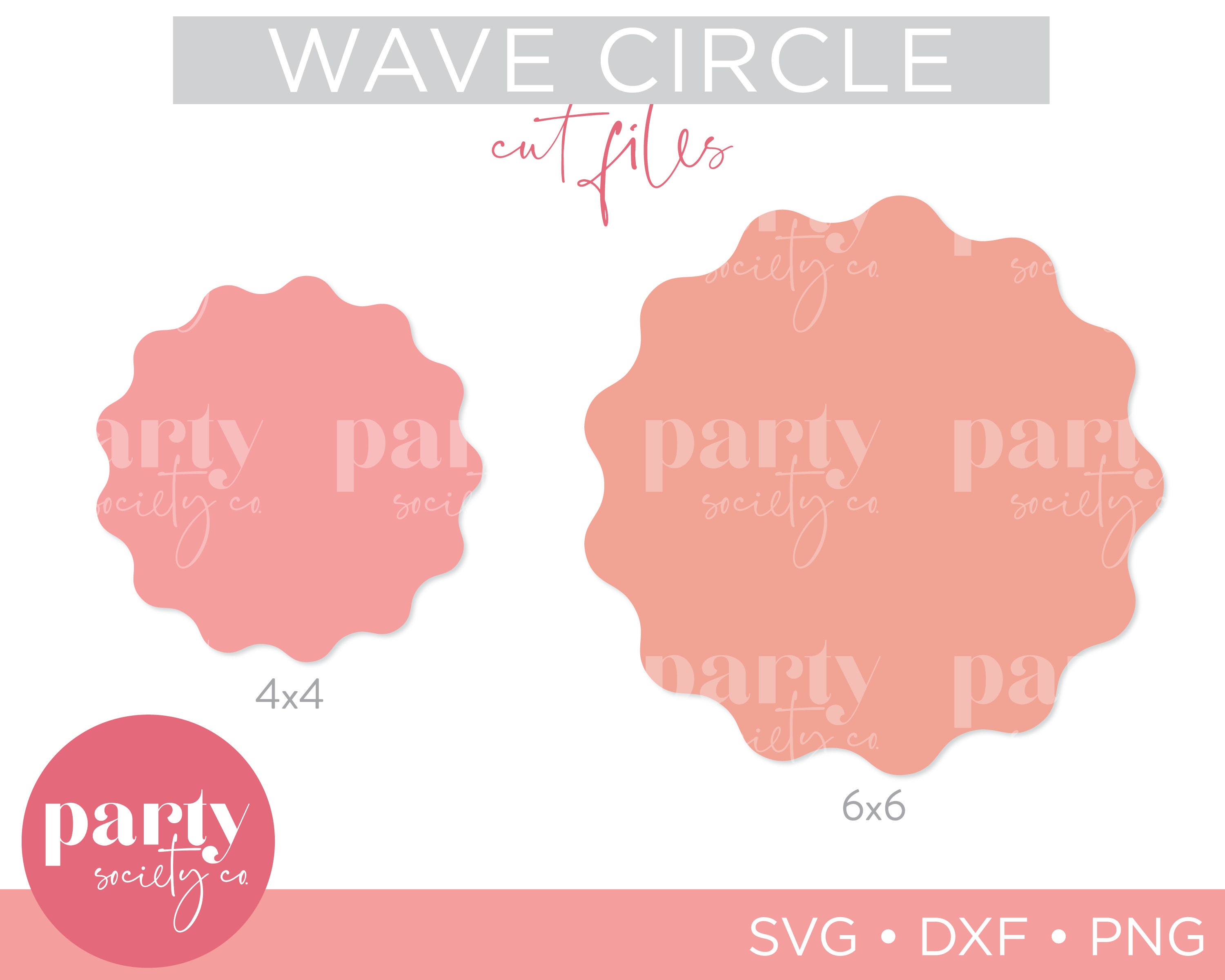Wave Circle SVG | Wavy Circle Invite | Wave Circle Cut File | Wave Place card Template | Wave Circle Escort Card SVG | Wave Circle Invite