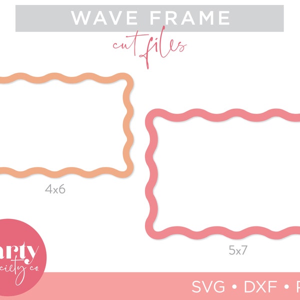 Vague cadre SVG | Fichier de coupe de cadre de vague | Fichier de coupe de cadre d'invitation de vague | Fichier de coupe de cadre ondulé | Cadre ondulé | Cadre à bord ondulé | Forme de cadre de vague