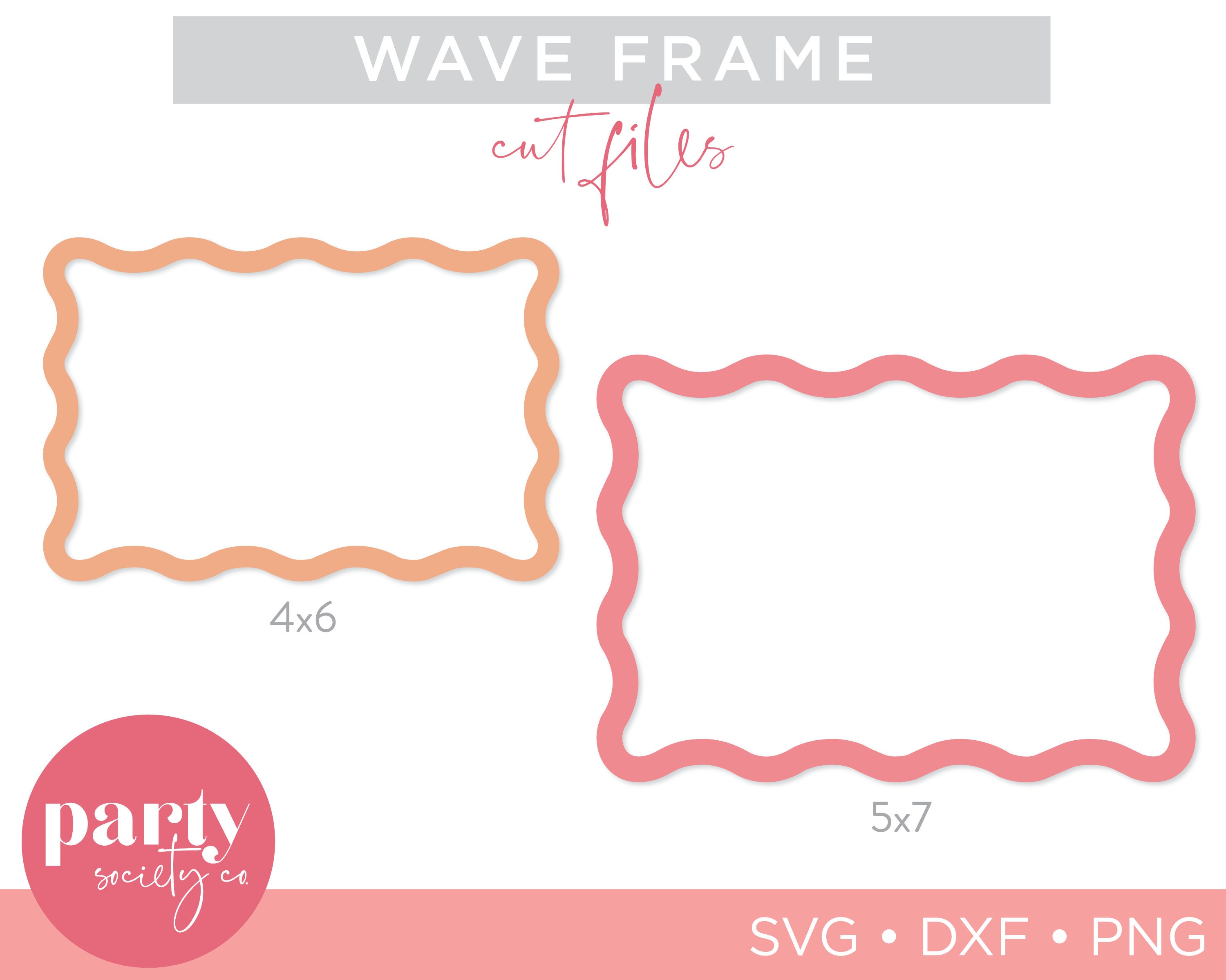 Wave Frame SVG | Wave Frame Cut File | Wave Invitation Frame Cut File ...
