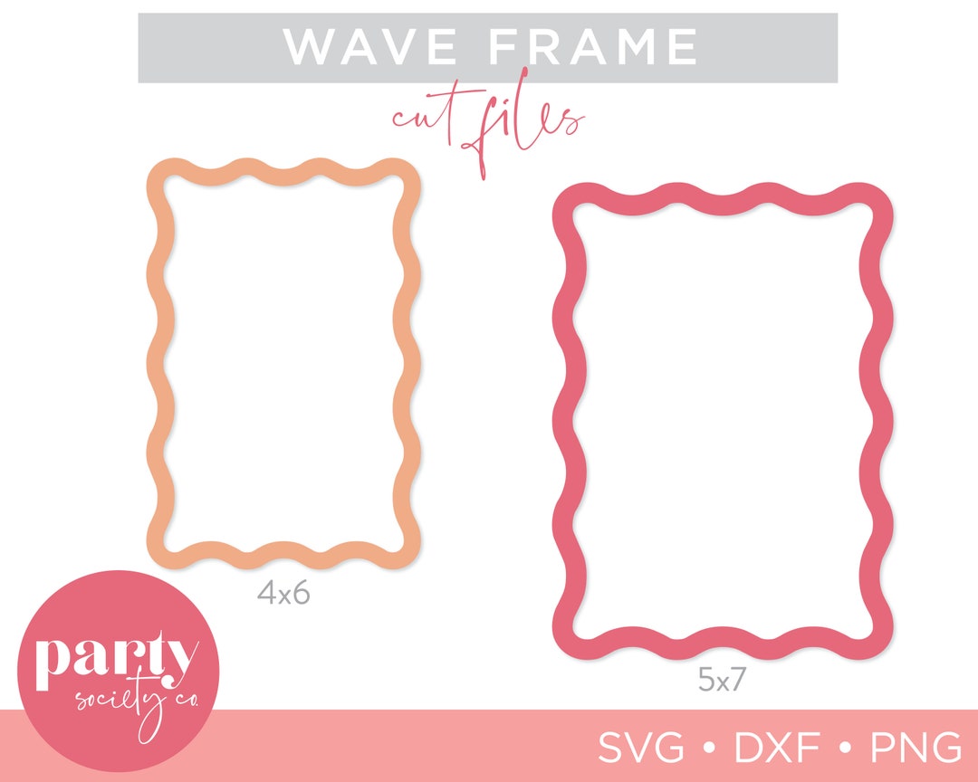Wave Frame SVG | Wave Frame Cut File | Wave Invitation Frame Cut File ...