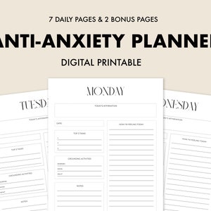 Anti-Anxiety Planner & Journal | Printable Digital Pages