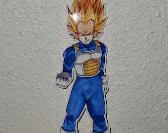 Super Saiyan Vegeta Sticker Android Saga Handdrawn Anime Decal