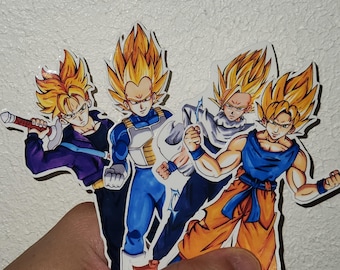 Dragon ball Z Vinyl Stickers - Super Saiyan Collection Goku Gohan Vegeta Trunks