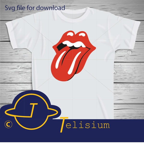 Rolling Stone Lips Svg! Super fun!  Cricut, Brother, Silhouette Ect... Cut file