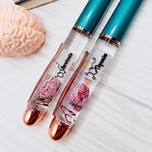 Serotonin Brain Float Pens / Dopamine / ADHD / Neurodivergent / Custom Pens / Cute Pens / Psychologist Gift / Psychiatrist Gift / Ink Pens