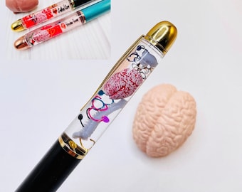 Brain Float Pen / Custom Pen / Gift for Doctors Nurses Students / Personalized Gift / Retirement Gift Doctor / Thank you Gift for Healthcare