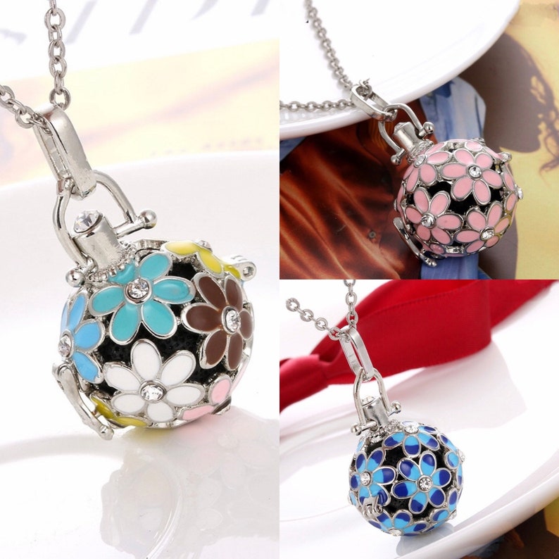 Daisy Wish Locket Aromatherapy Diffuser Angel Caller Necklace