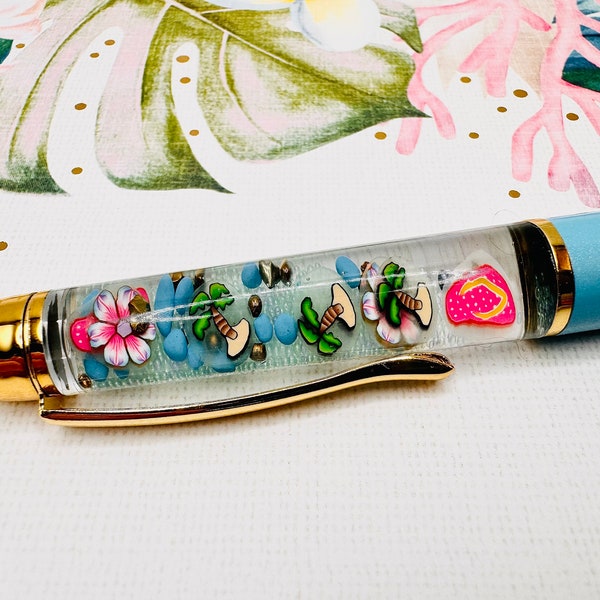 Tropical Beach Pen / Custom Pens / Cute Pens / Wedding / Bachelorette Party / Friend Gift / Teachers Gifts / Gift for Her / Planner Pens
