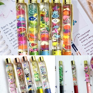 Custom Float Pen / Cute Pen / Glitter Pen / Planner Accessories / Pen Clip Art / Thank you Gift for Doctors / Gift for Teachers / Anime Pen