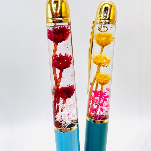 Cadeau pour maman stylo flotteur / stylo japonais herbier / stylos mignons / stylos flotteurs / cadeau pour elle / cadeau pour professeur / stylos personnalisés / cadeau pour ami