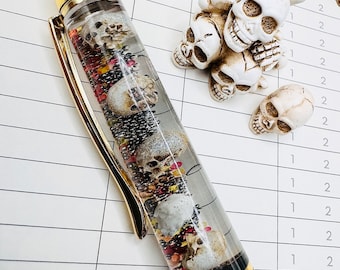 Skulls Skulls Skulls Pen / Custom Handmade / Cute Pens / Halloween / Science / Gift for Her / Gift for Him / Teachers Gifts / BFF Gifts