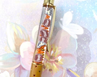 Football Float Pen / Sports Pen / Custom Pen / Glitter Pen / Gift for Coach / Gift for Brother / Teacher Gift / Stationary Pen