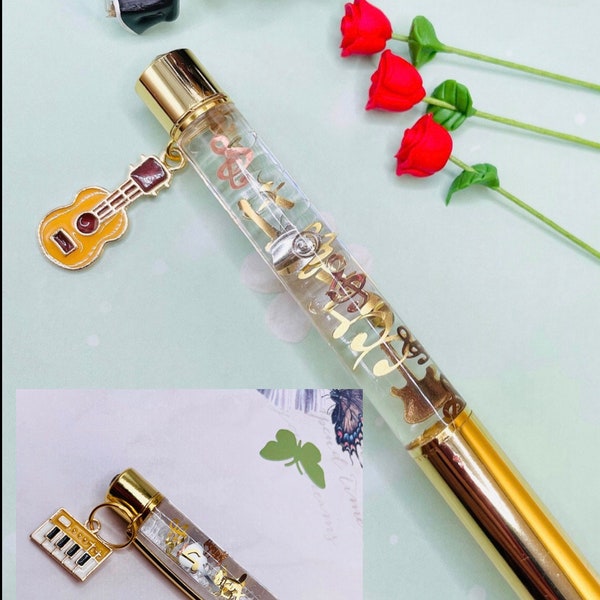 Cadeau pour mélomane / Pendentif à breloques pour guitare / Stylos mignons / Stylo personnalisé / Cadeau pour lui / Cadeau pour elle / Accessoires pour agenda / Stylos à encre