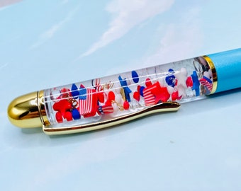 USA Flagge Float Pen / 4. Juli 20 mm Artikel / Custom Pen / Ich liebe USA / Geschenk für Sie / Geschenk für Ihn / Lehrer Geschenk / Süße Stifte / Militär Geschenk