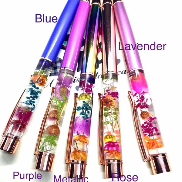 Stylo herbier / Stylo floral personnalisé / Véritables fleurs séchées / Stylo planificateur fait main / Joli stylo stationnaire / Stylo pour agenda / Stylo à bille rechargeable