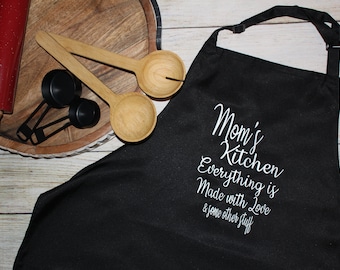 Mom's Kitchen Apron: Funny Baking Apron, Gift for Mom