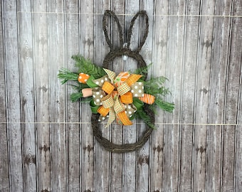 Bunny wreath, rabbit Easter wreath, bunny door hanger, Floral Wreath, Spring Floral Wreath, Spring door decor, Spring Decor,