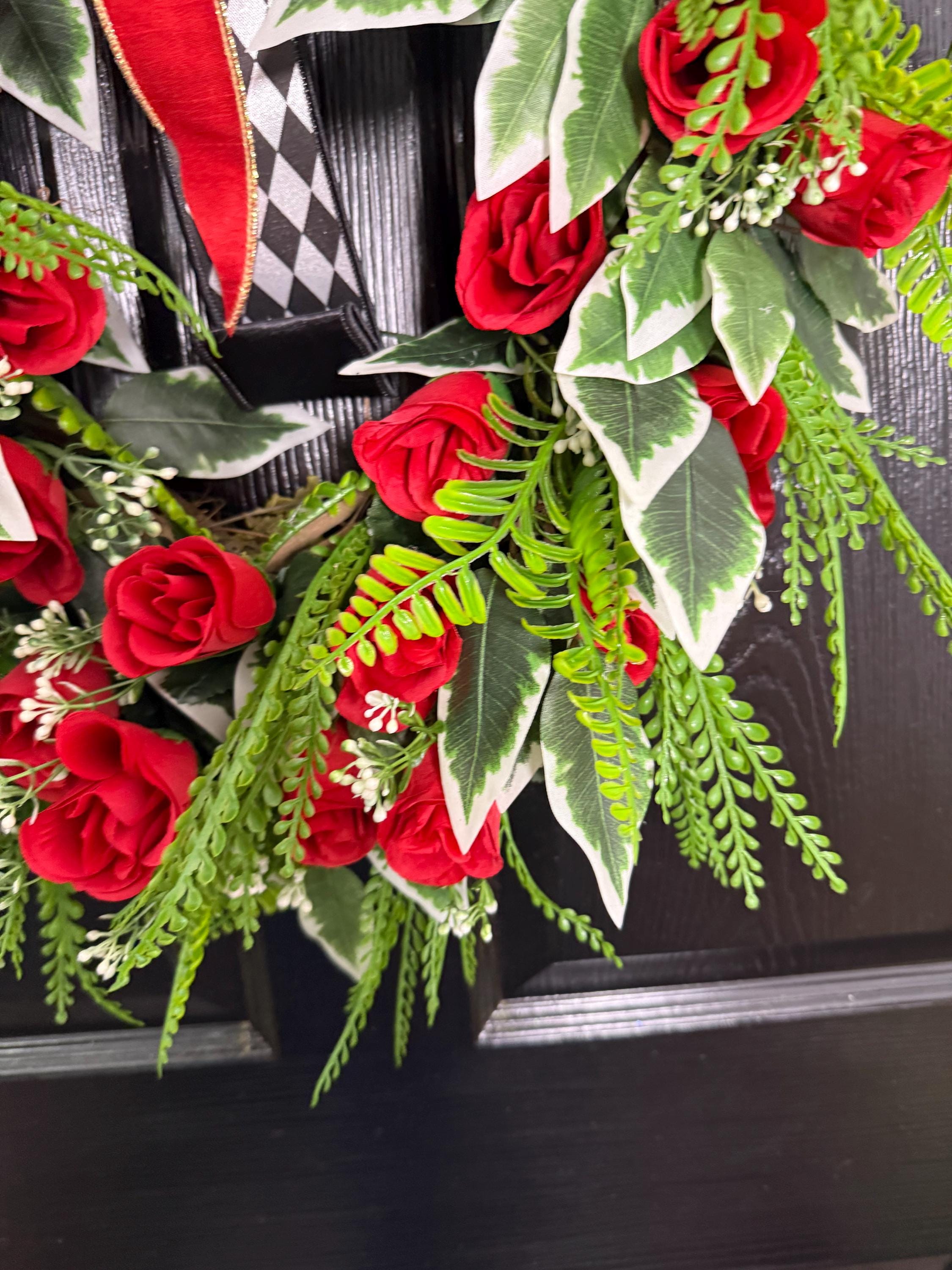Kentucky Derby Wreath, Derby Door Wreath, Red Rose Wreath, Horse Race ...