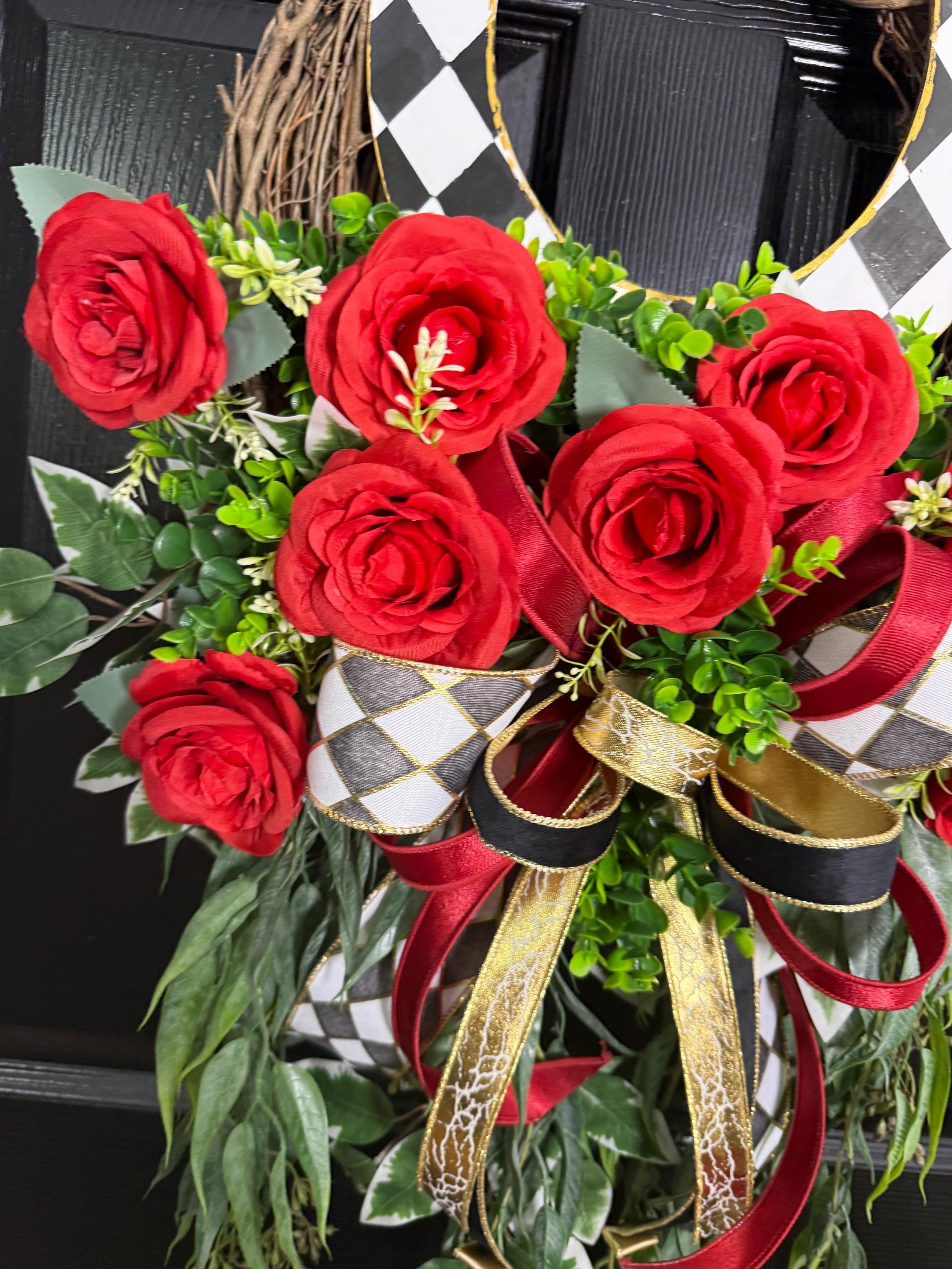 Derby Wreath, Horseshoe Wreath, Red Rose Door Wreath, Kentucky Derby ...
