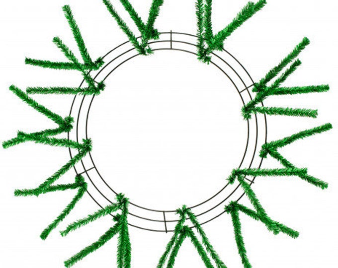 1524 Tinsel Work Wreath Form Metallic Green Green Etsy