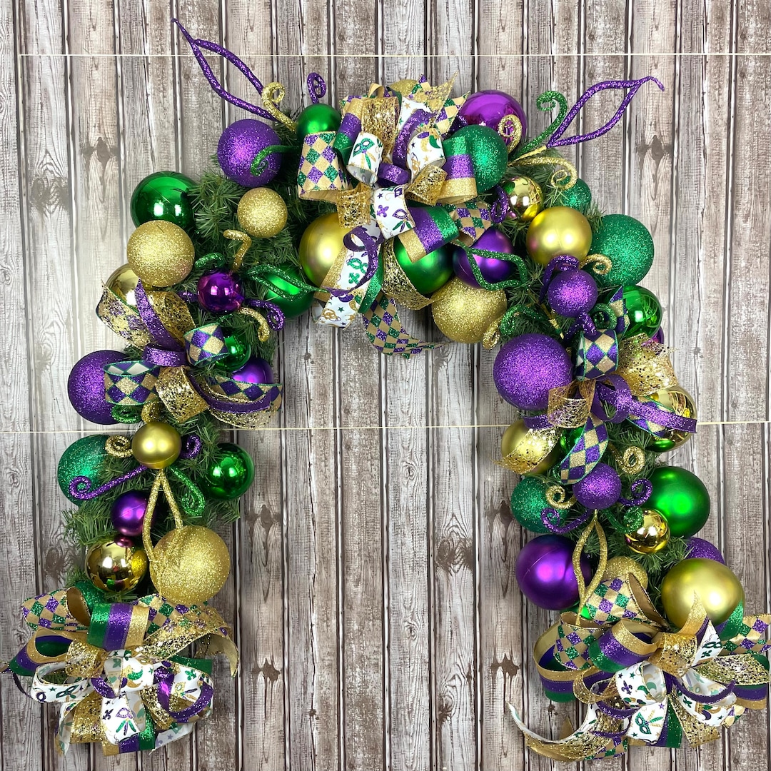Mardi Gras Garland, Mardi Gras Wreath, Mardi Gras Garlands, Mardi Gras
