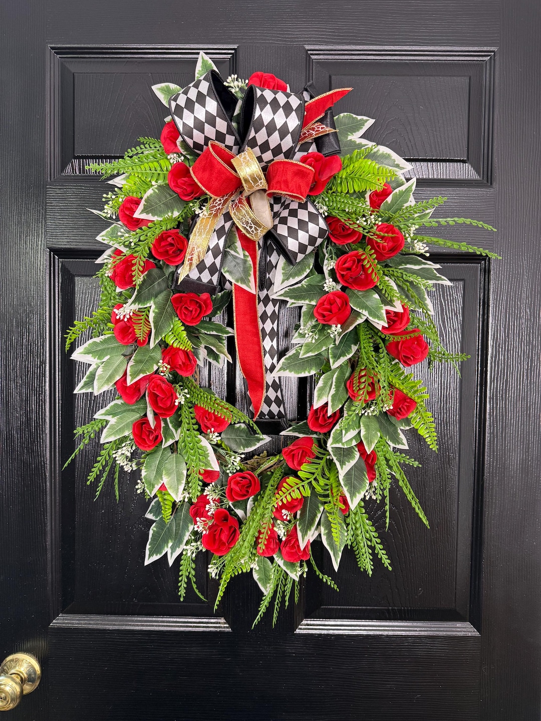 Kentucky Derby Wreath, Derby Door Wreath, Red Rose Wreath, Horse Race ...