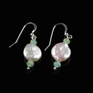 Freshwater Keshi Keishi pearls Swarovski crystal summer dangle earrings drop earrings pearls earrings green white earrings bridesmaid gift