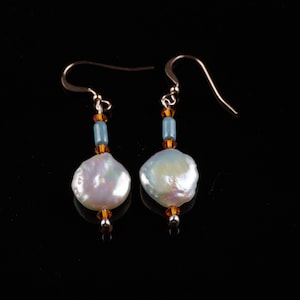 Freshwater Keshi Keishi pearls Swarovski crystal summer dangle earrings sterling silver drop earrings pearls contemporary style earrings