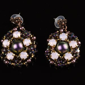 Pearl earrings dangle earrings statement beaded earrings crystal vintage inspired wedding Swarovski jewelry wedding prom vacation Mother Day