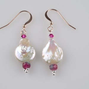 Freshwater Keishi Keshi pearls Swarovski crystal summer dangle earrings drop earrings pearls earrings gift for bridesmaids