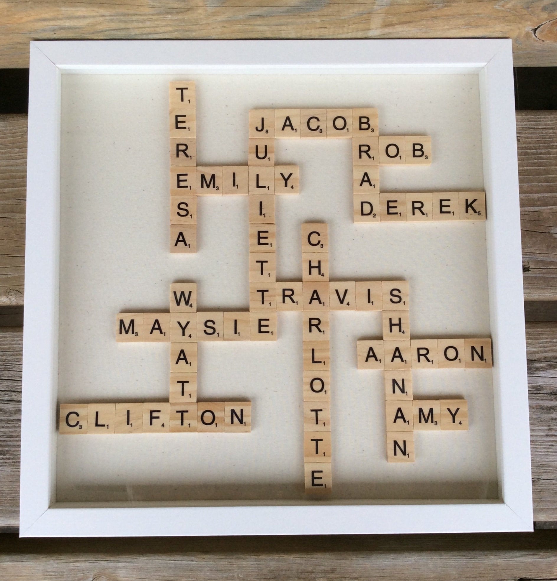 Scrabble Tile Family Name Print - Seaux Noted