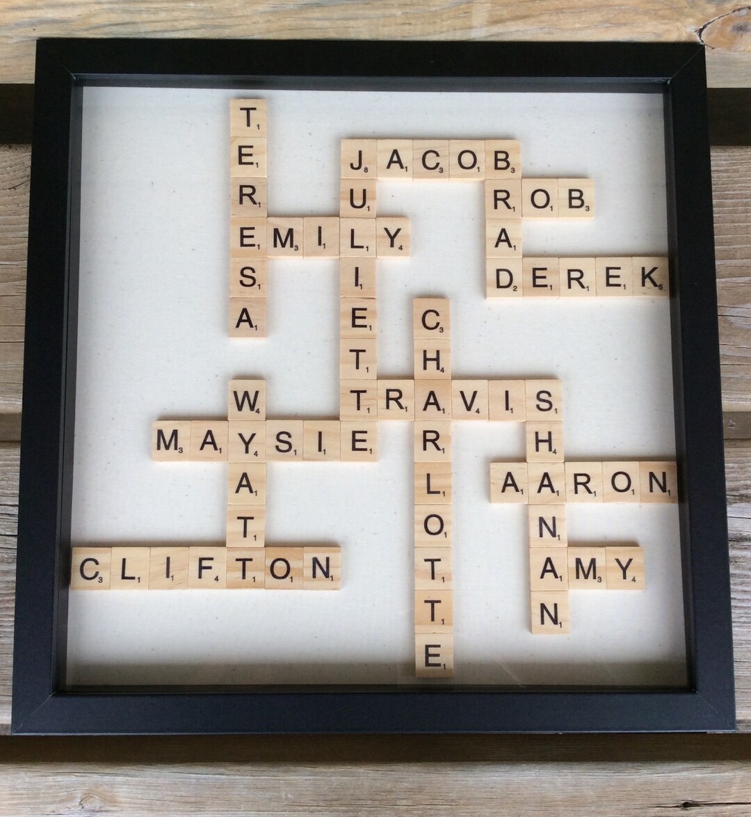 Personalized Scrabble Tile Frame Scrabble Tile Framed Wall Art Family