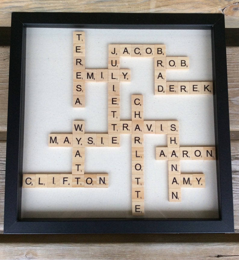 Personalized Scrabble Tile Frame Scrabble Tile Framed Wall Etsy