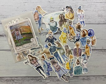 Adventure Girl Stickers: Watercolor Travel Journal Scrapbook Stickers