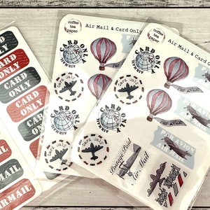 Airmail & Card Only Vinyl Stickers - Post Crossing Pen Pal Letter Writing Cards