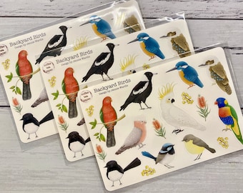 Aussie Backyard Birds - Vinyl Sticker Sheet - Journal/Happy Mail/Pen Pal/Scrapbook
