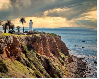 Point Vicente Lighthouse, Palos Verdes Peninsula, Palos Verdes, California, Point Vicente, Lighthouse, Ocean Print