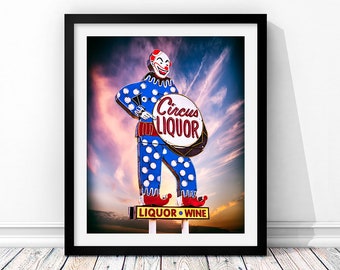 Circus Liquors, the famous Hollywood Liquor Store in North Hollywood. Circus Liquor Neon Sign Print, Mid Century Modern Decor, Los Angeles