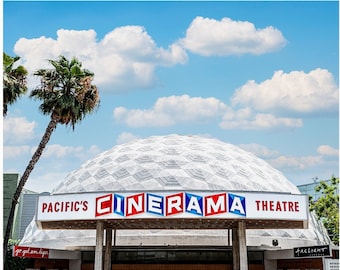 Cinerama Dome Theater, Movie Theatre Photo, Architecture Photograph, Hollywood Decor, Mid-century Decor